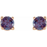 14K Rose 4 mm Lab-Grown Alexandrite Stud Earrings